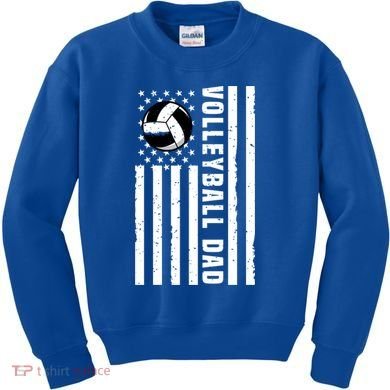 Volleyball Dad Coach Retro American Flag Gift For A Dad Gift Kids Sweatshirt
