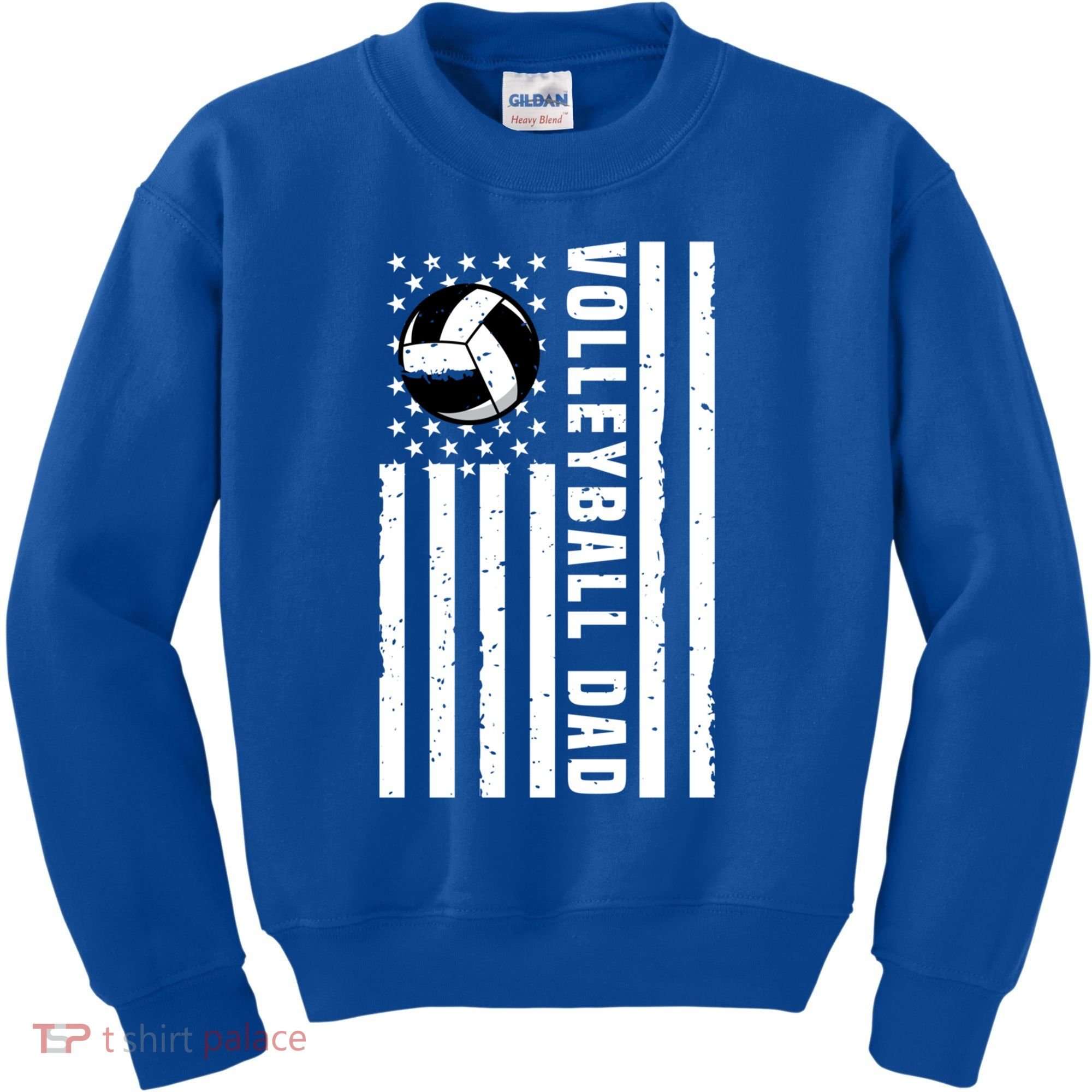 Volleyball Dad Coach Retro American Flag Gift For A Dad Gift Kids Sweatshirt