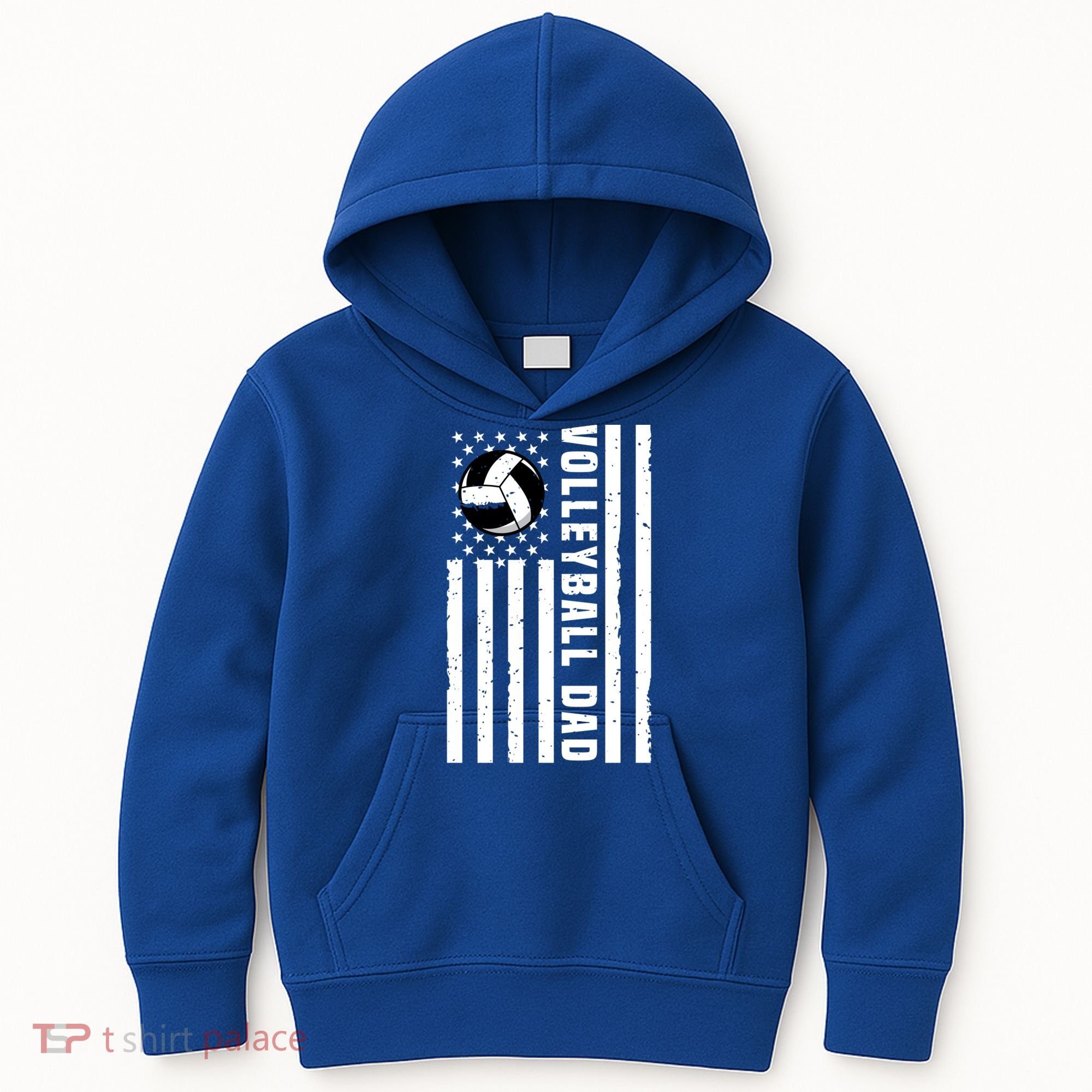 Volleyball Dad Coach Retro American Flag Gift For A Dad Gift Kids Hoodie