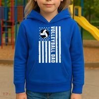 Volleyball Dad Coach Retro American Flag Gift For A Dad Gift Kids Hoodie thumb 3