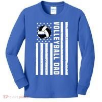 Volleyball Dad Coach Retro American Flag Gift For A Dad Gift Kids Long Sleeve Shirt thumb 0