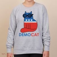 Vote Democat Cat Democrat Liberal Cat Lover Funny Women's Sweatshirt thumb 0