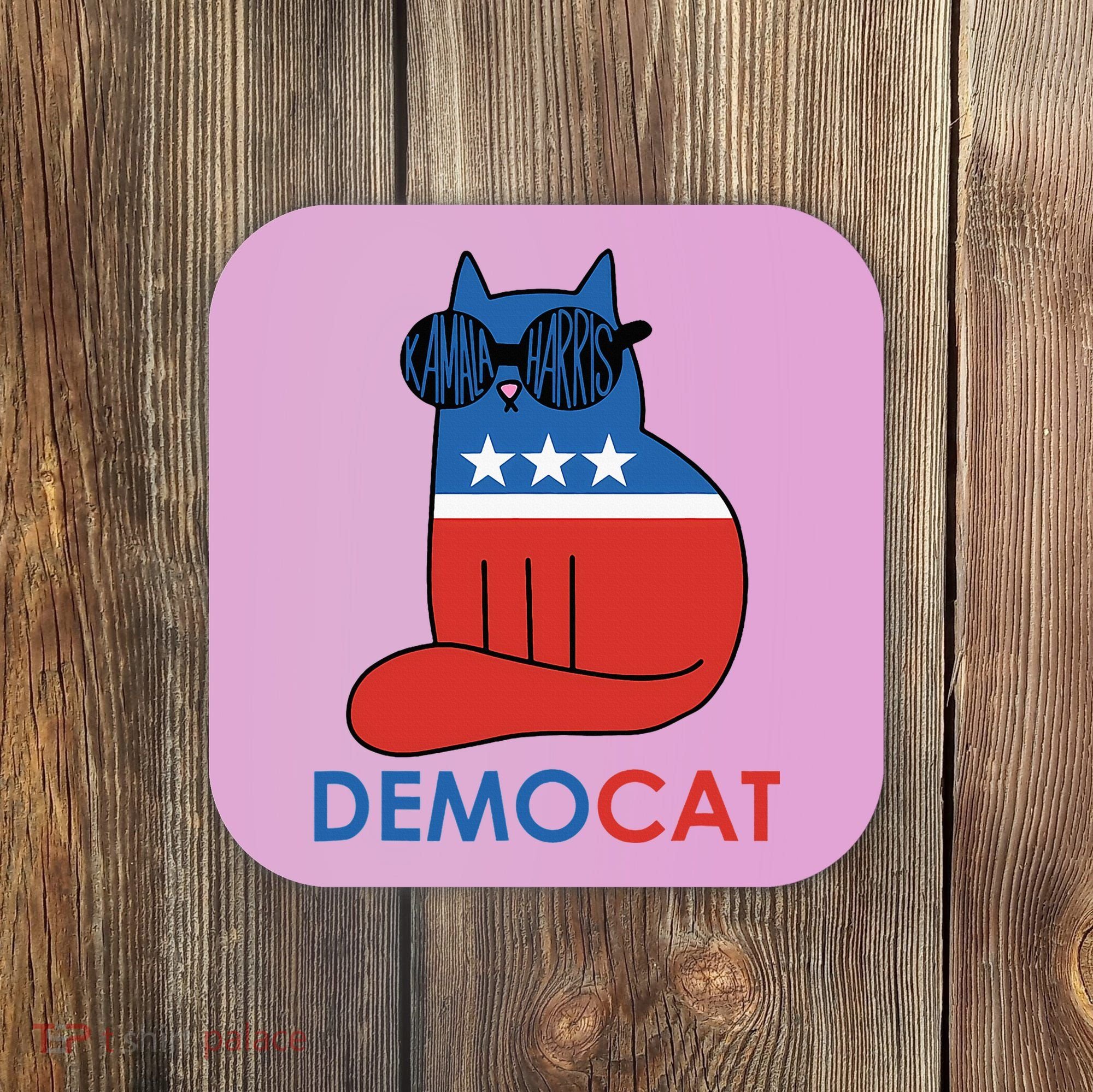 Vote Democat Cat Democrat Liberal Cat Lover Funny Coaster