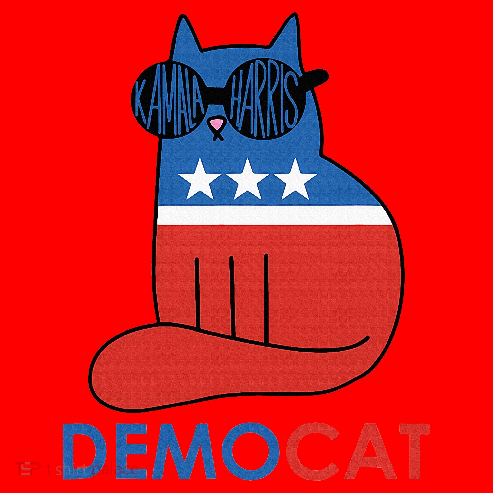 Vote Democat Cat Democrat Liberal Cat Lover Funny Santa Hat