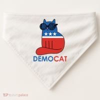 Vote Democat Cat Democrat Liberal Cat Lover Funny USA-Made Doggie Bandana thumb 0