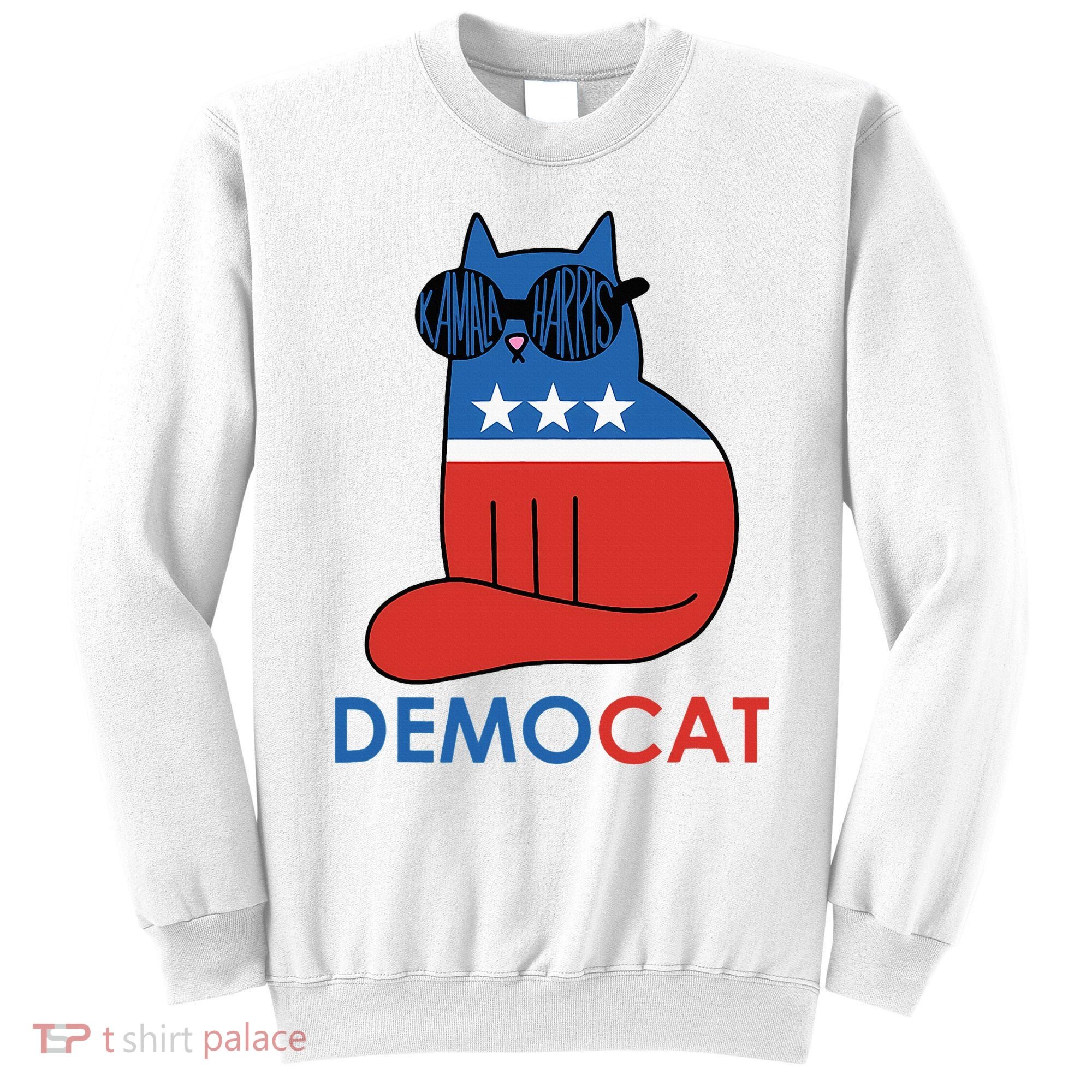 Vote Democat Cat Democrat Liberal Cat Lover Funny Sweatshirt