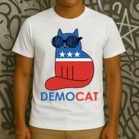 Vote Democat Cat Democrat Liberal Cat Lover Funny T-Shirt thumb 3