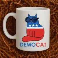 Vote Democat Cat Democrat Liberal Cat Lover Funny Coffee Mug thumb 2