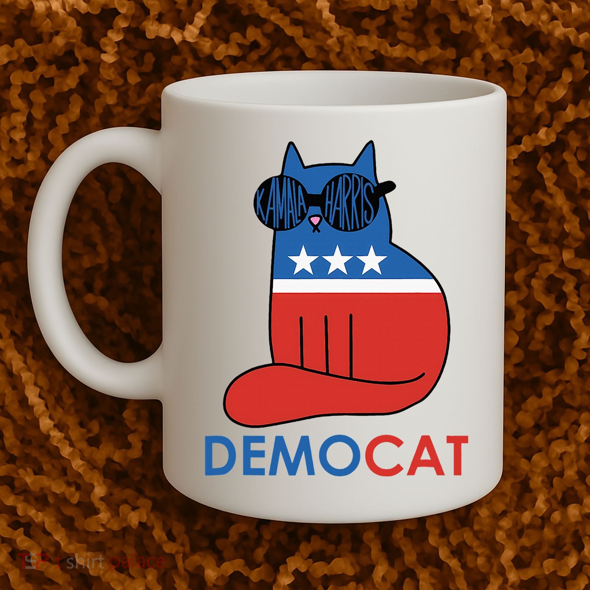 Vote Democat Cat Democrat Liberal Cat Lover Funny Coffee Mug