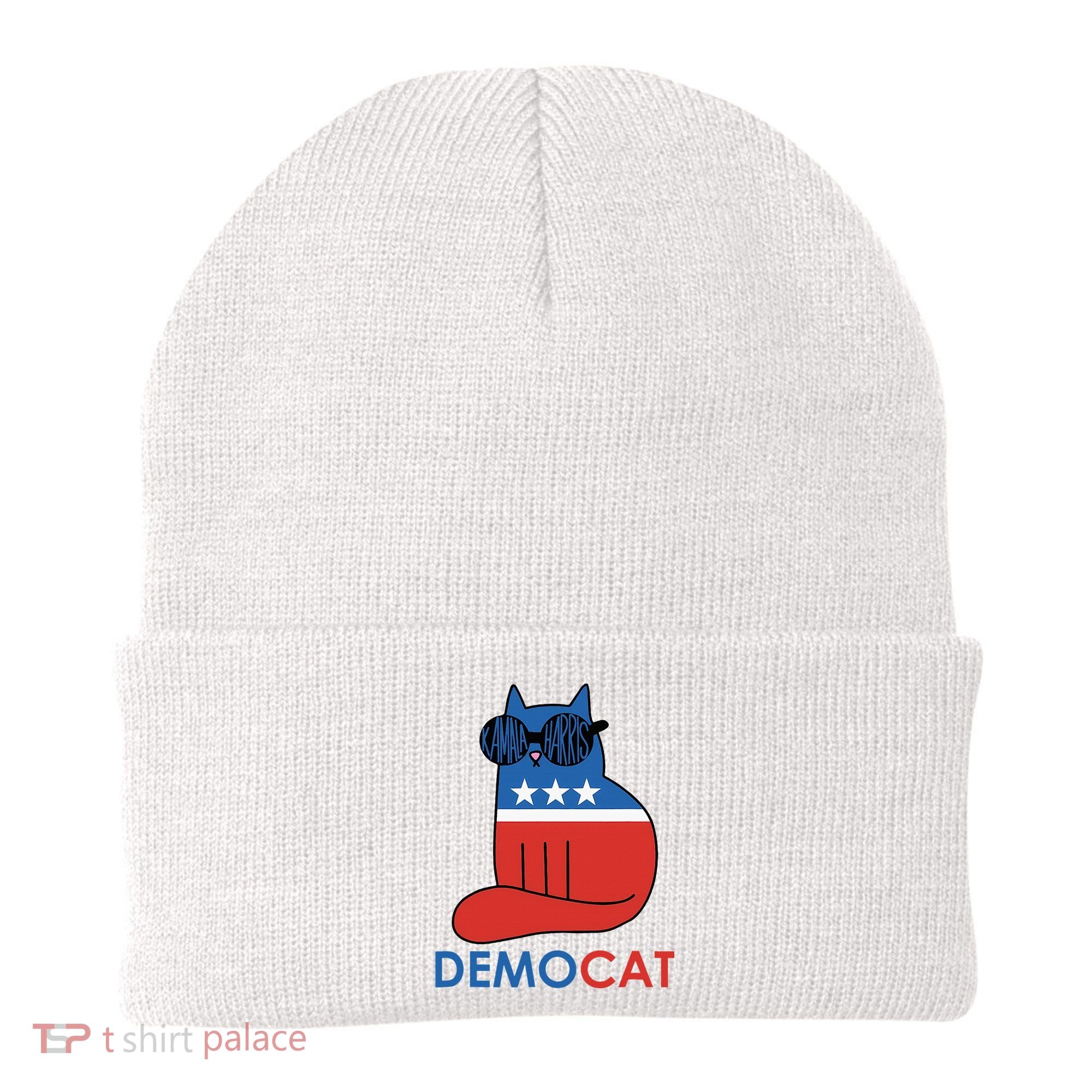 Vote Democat Cat Democrat Liberal Cat Lover Funny Beanie