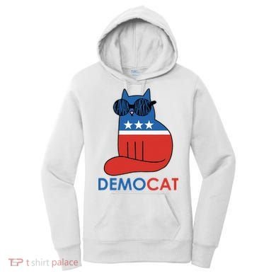 Vote Democat Cat Democrat Liberal Cat Lover Funny Women's Hoodie