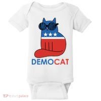 Vote Democat Cat Democrat Liberal Cat Lover Funny Baby Bodysuit thumb 0