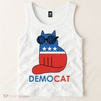 Vote Democat Cat Democrat Liberal Cat Lover Funny Tank Top thumb 2