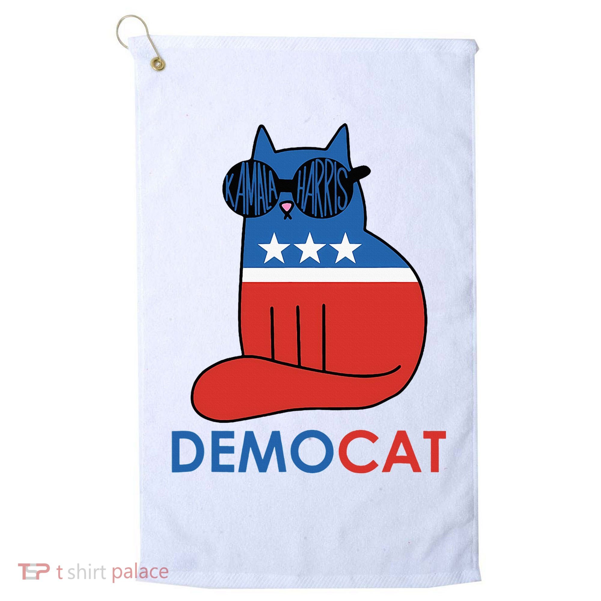 Vote Democat Cat Democrat Liberal Cat Lover Funny Golf Towel