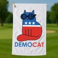 Vote Democat Cat Democrat Liberal Cat Lover Funny Golf Towel thumb 1