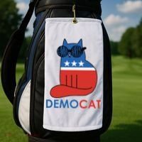 Vote Democat Cat Democrat Liberal Cat Lover Funny Golf Towel thumb 2