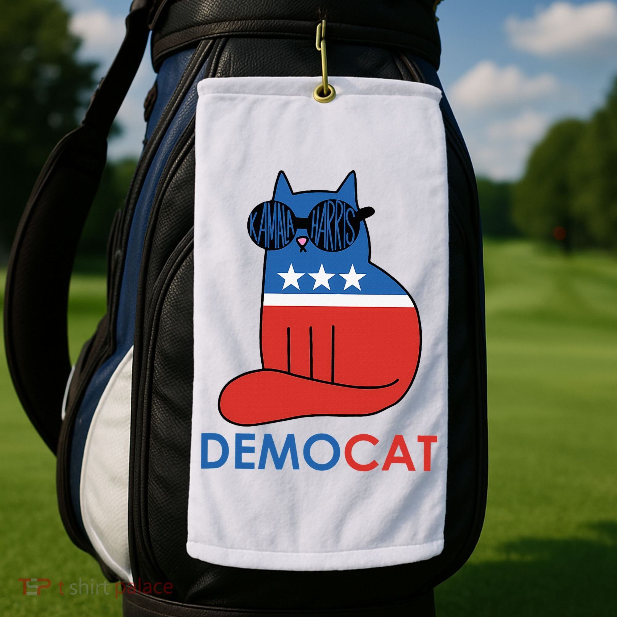 Vote Democat Cat Democrat Liberal Cat Lover Funny Golf Towel