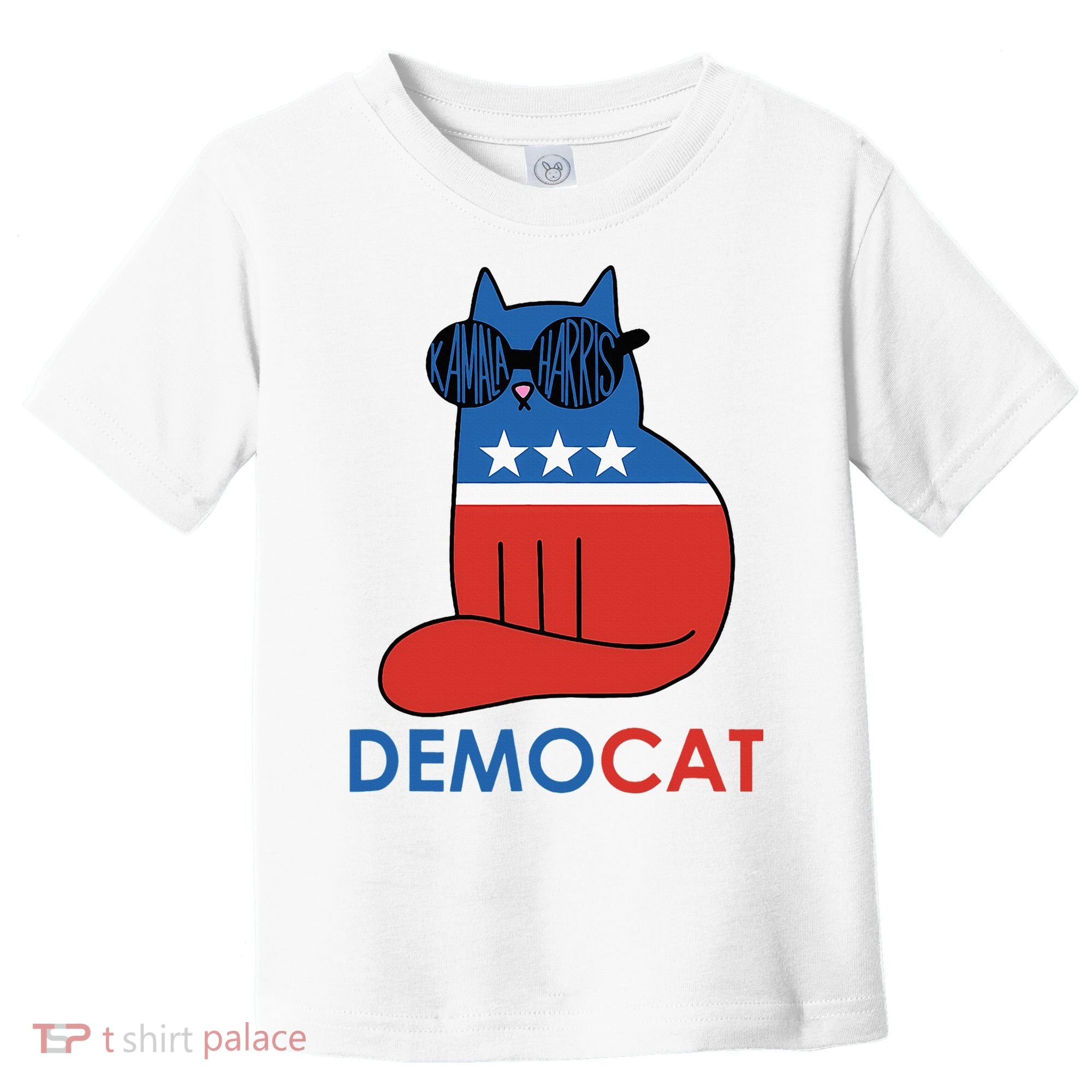 Vote Democat Cat Democrat Liberal Cat Lover Funny Toddler T-Shirt