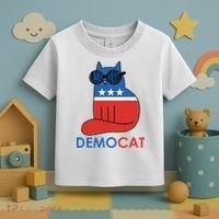 Vote Democat Cat Democrat Liberal Cat Lover Funny Toddler T-Shirt thumb 3