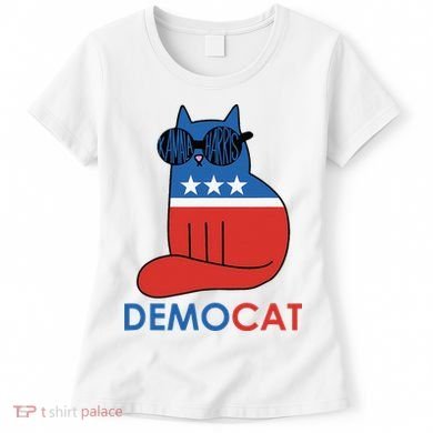 Vote Democat Cat Democrat Liberal Cat Lover Funny Women's T-Shirt