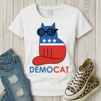 Vote Democat Cat Democrat Liberal Cat Lover Funny Women's T-Shirt thumb 3