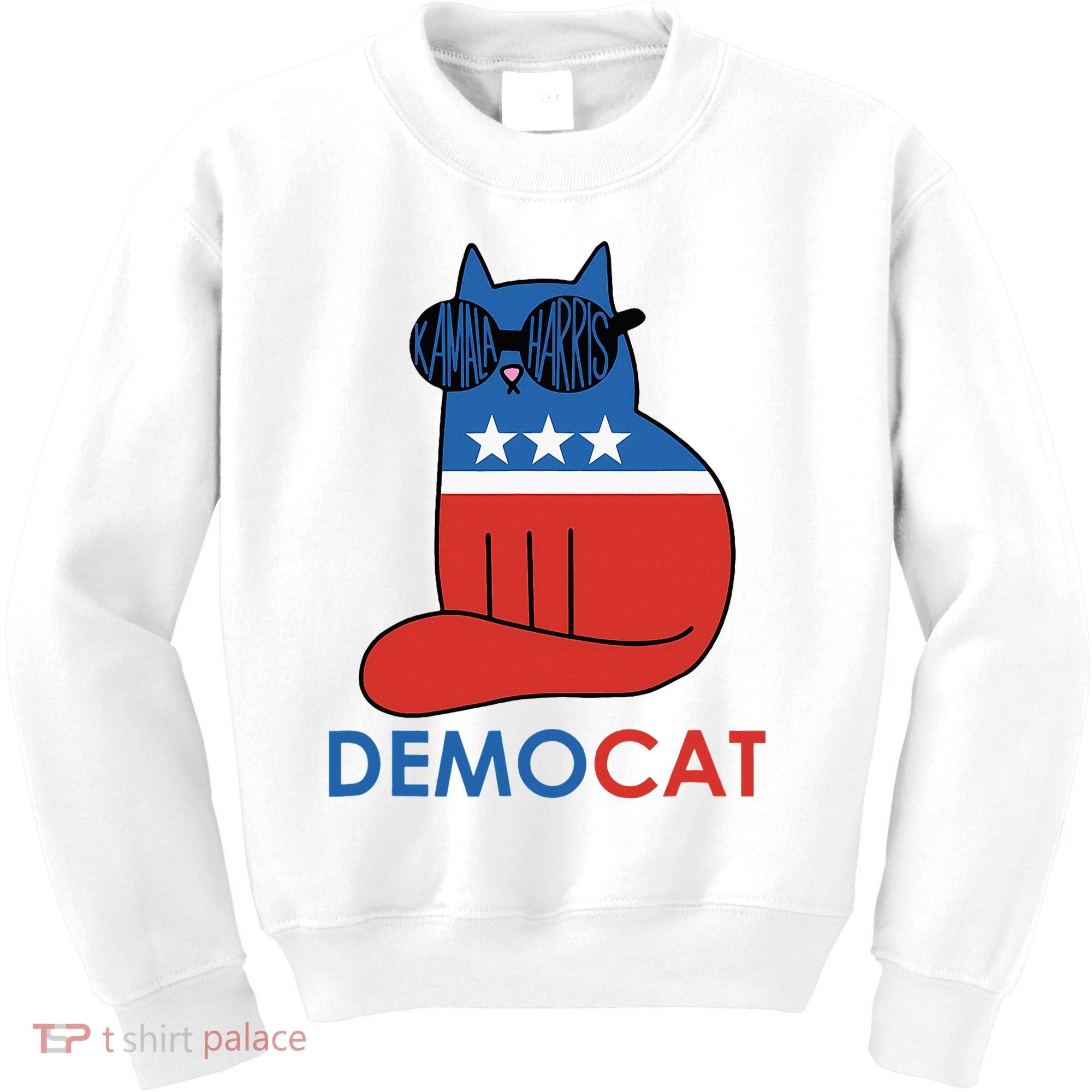Vote Democat Cat Democrat Liberal Cat Lover Funny Kids Sweatshirt