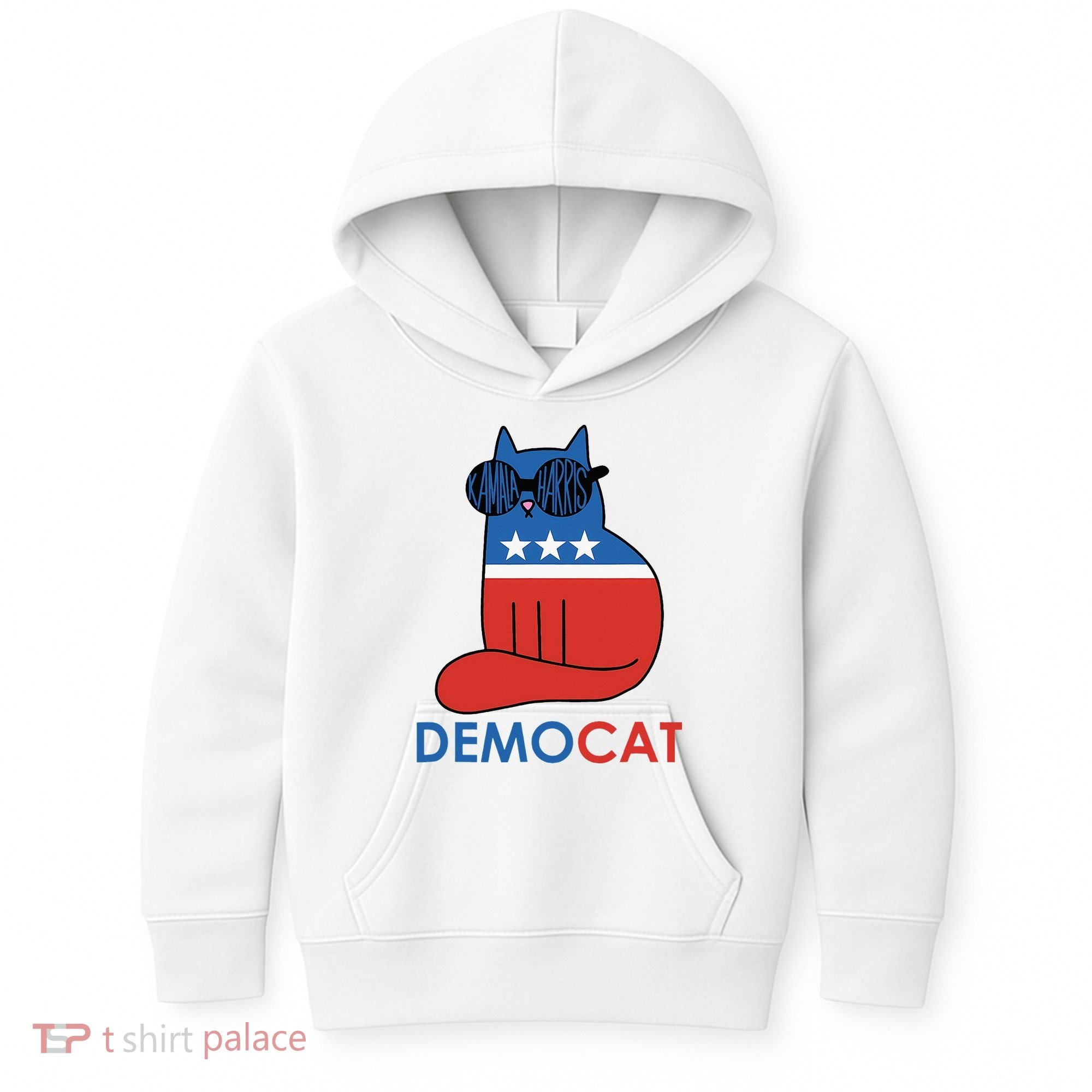 Vote Democat Cat Democrat Liberal Cat Lover Funny Kids Hoodie