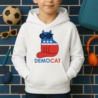 Vote Democat Cat Democrat Liberal Cat Lover Funny Kids Hoodie thumb 2