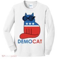 Vote Democat Cat Democrat Liberal Cat Lover Funny Kids Long Sleeve Shirt thumb 0