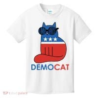 Vote Democat Cat Democrat Liberal Cat Lover Funny Kids T-Shirt thumb 0
