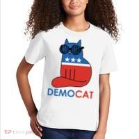 Vote Democat Cat Democrat Liberal Cat Lover Funny Kids T-Shirt thumb 2