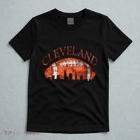 Vintage Downtown Cleveland Ohio Skyline Football Gift T-Shirt thumb 5