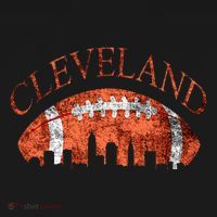 Vintage Downtown Cleveland Ohio Skyline Football Gift T-Shirt thumb 7