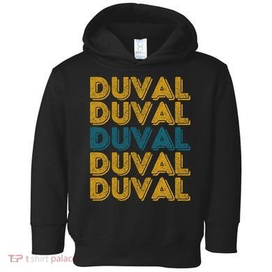 Vintage Duval County Florida Retro Duval Teal And Gold Toddler Hoodie