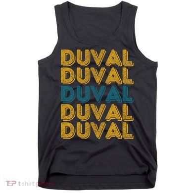 Vintage Duval County Florida Retro Duval Teal And Gold Tank Top