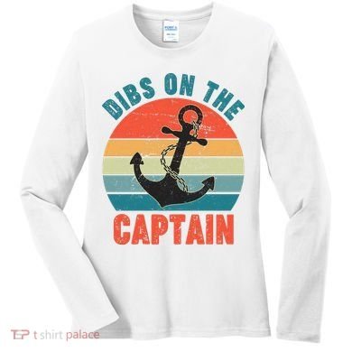 Vintage Distressed Dibs On The Captain Women's Long Sleeve Shirt