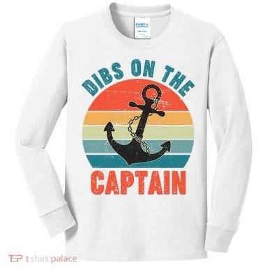 Vintage Distressed Dibs On The Captain Kids Long Sleeve Shirt