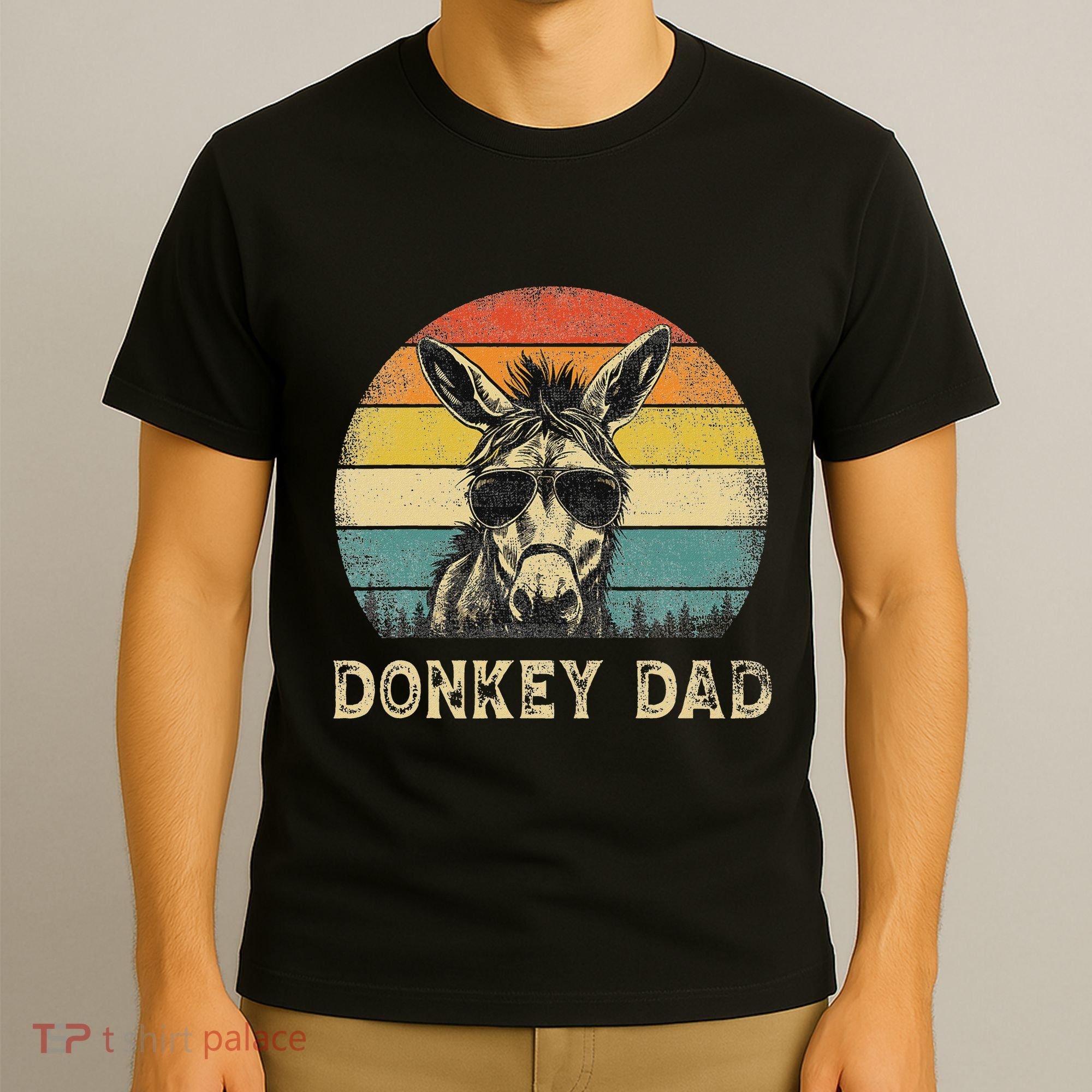 Vintage Donkey Dad Donkey Lovers Daddy FatherS Day T-Shirt