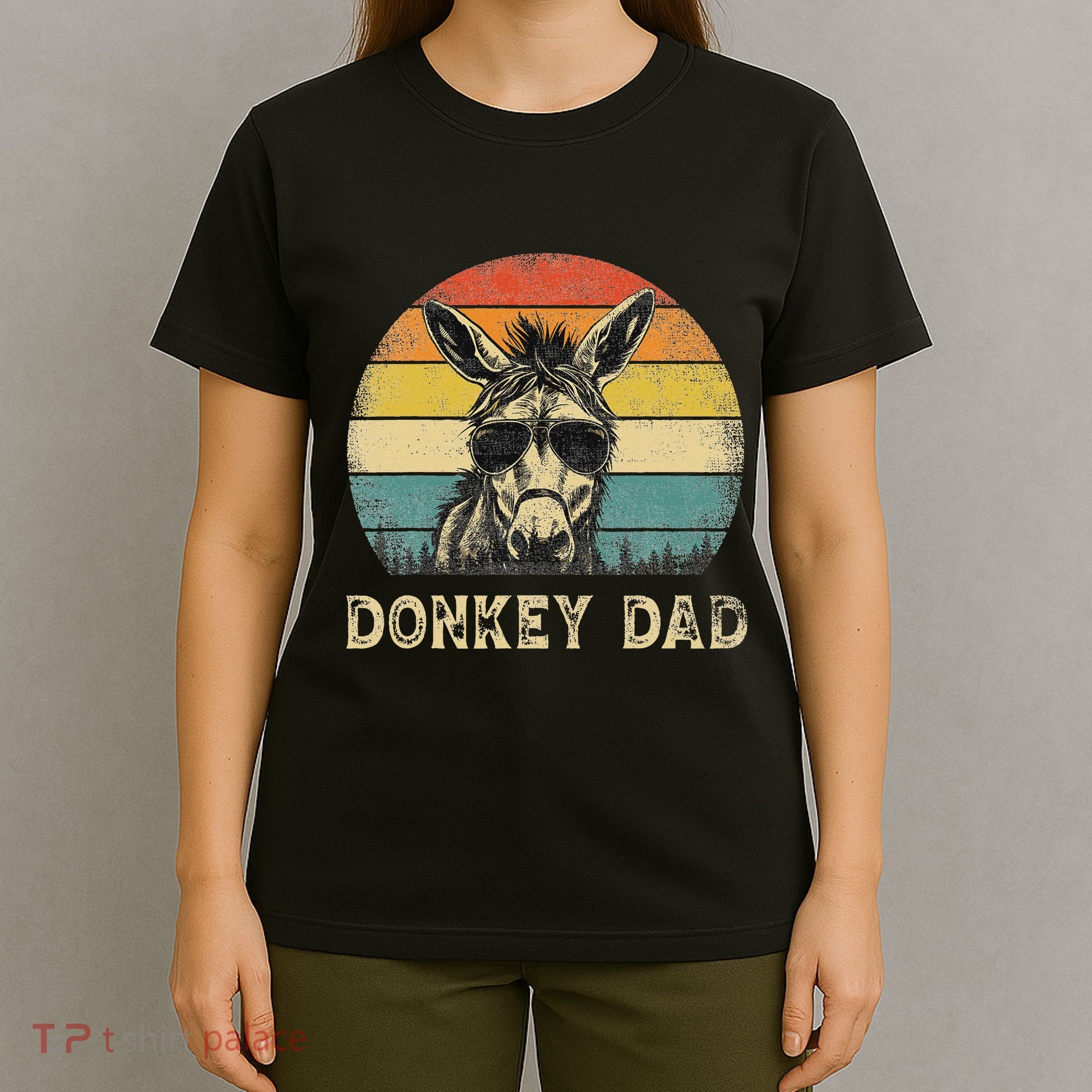 Vintage Donkey Dad Donkey Lovers Daddy FatherS Day T-Shirt