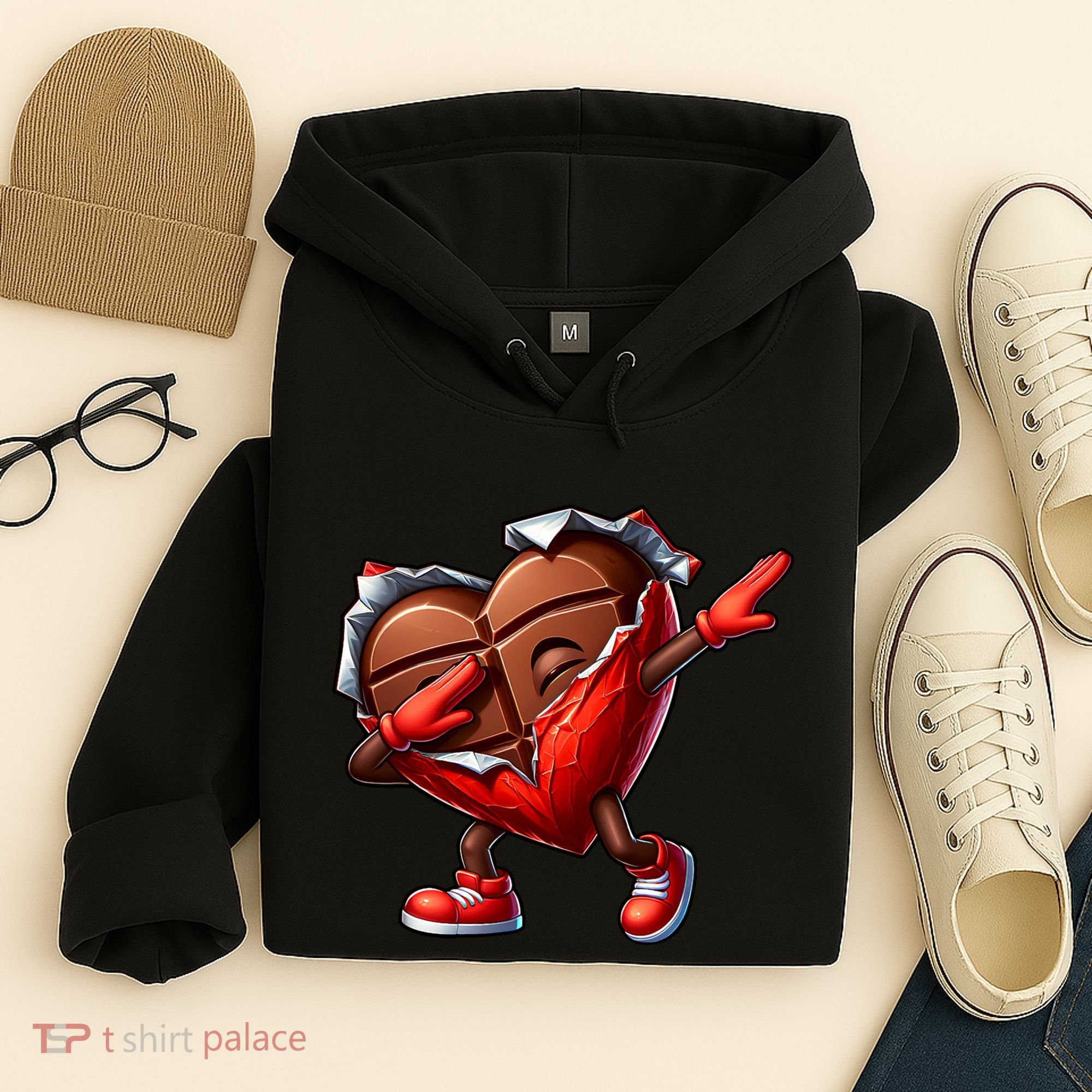 ValentineS Day Dabbing Heart Candy Funny Humor Hoodie