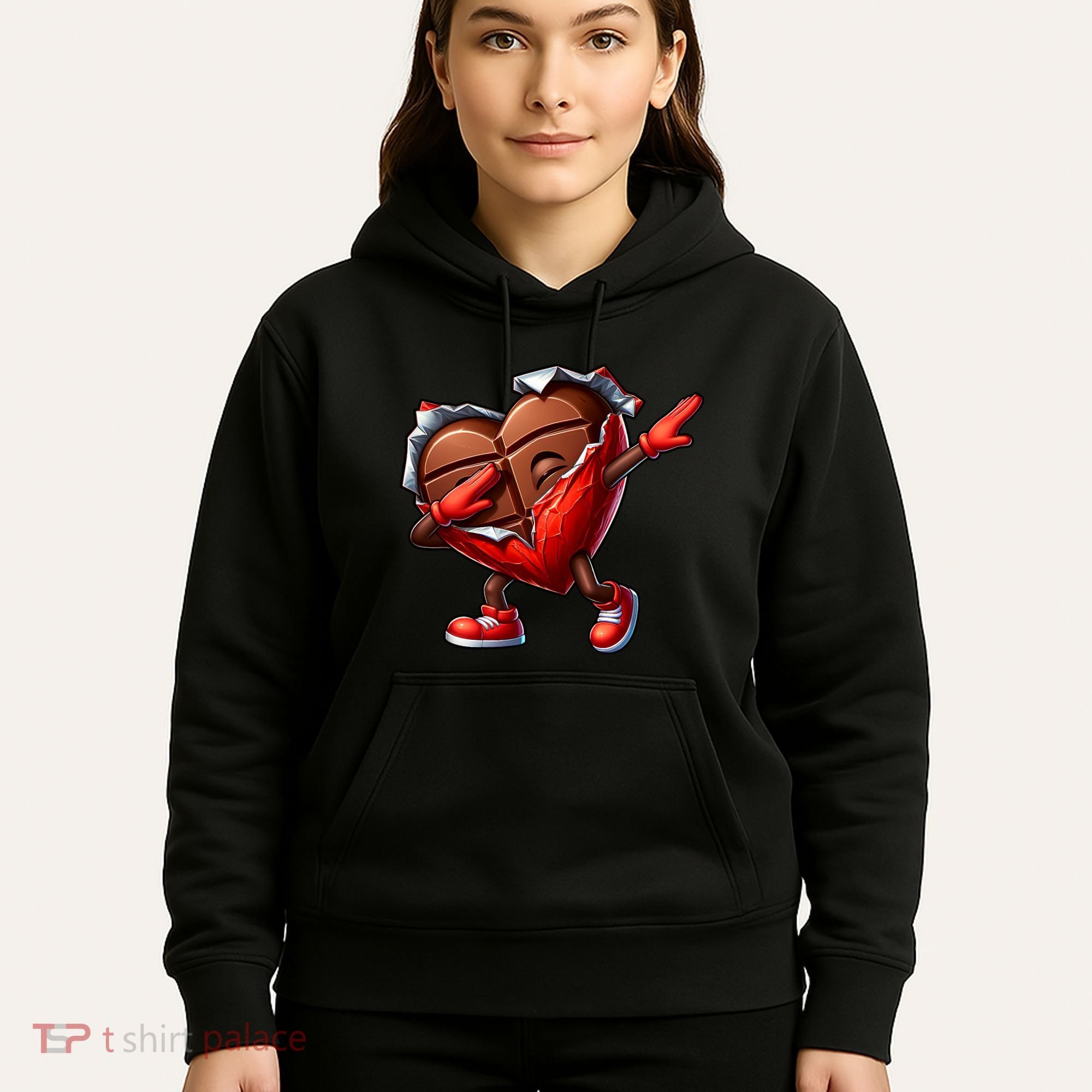 ValentineS Day Dabbing Heart Candy Funny Humor Hoodie