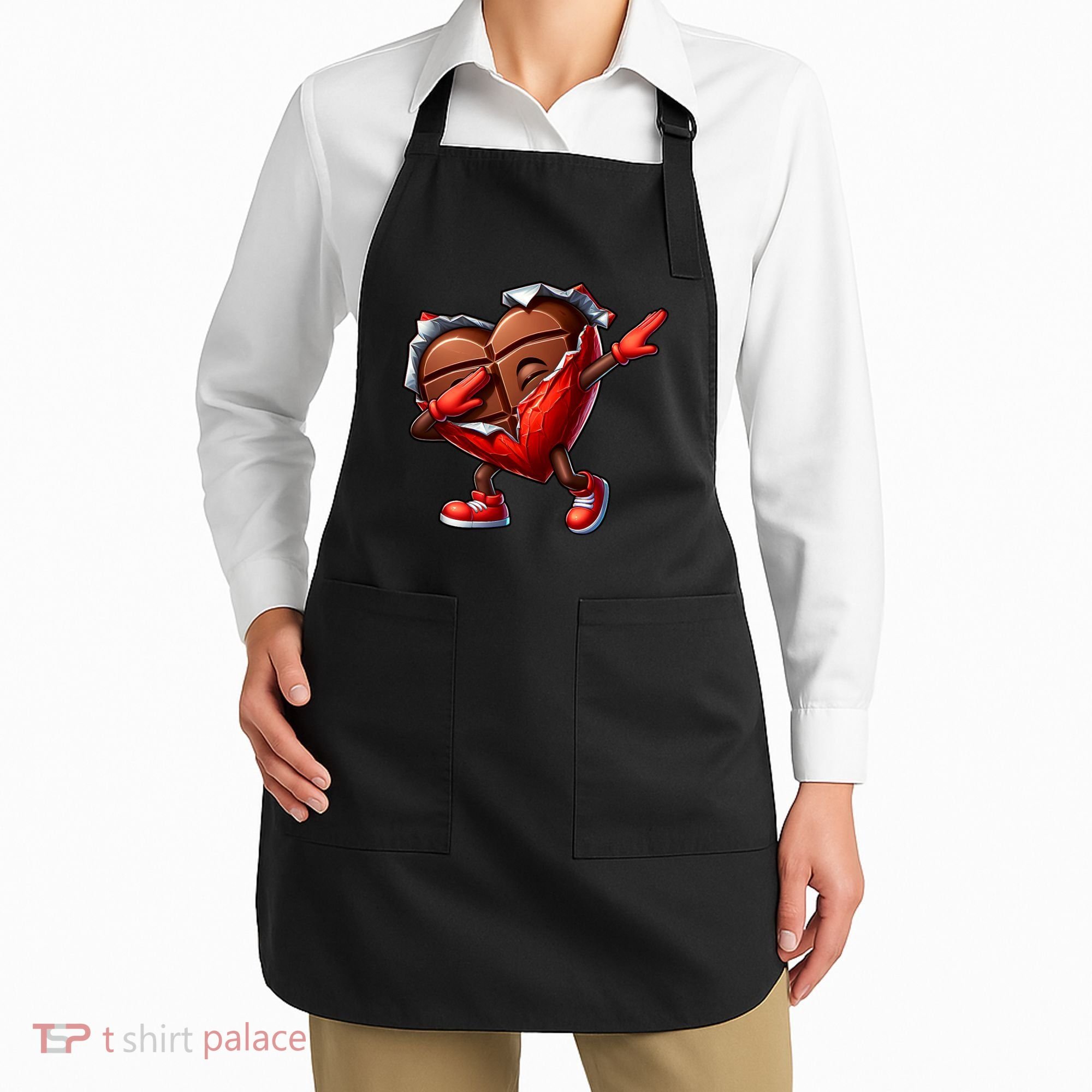 ValentineS Day Dabbing Heart Candy Funny Humor Apron