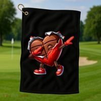 ValentineS Day Dabbing Heart Candy Funny Humor Golf Towel thumb 1