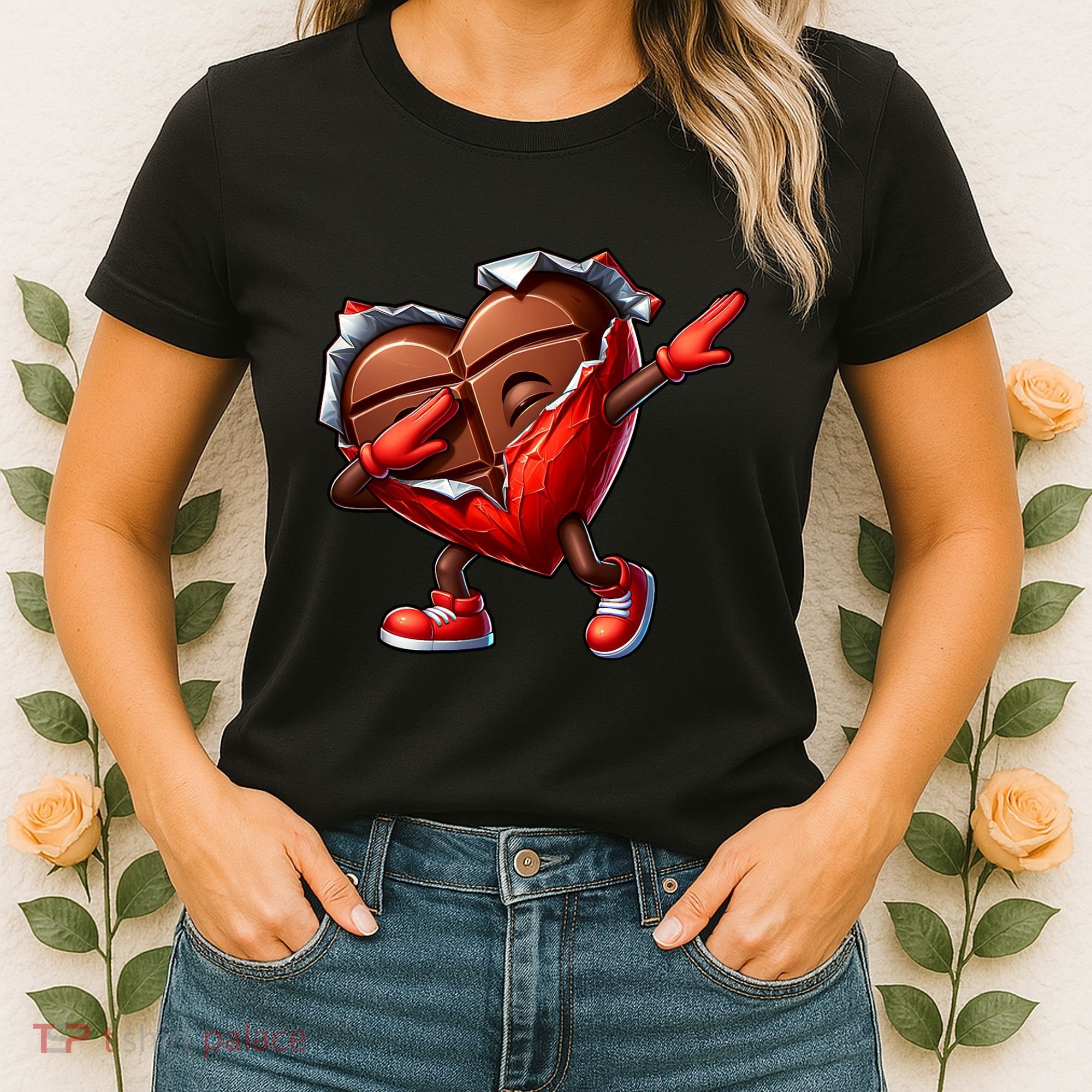 ValentineS Day Dabbing Heart Candy Funny Humor Women's T-Shirt