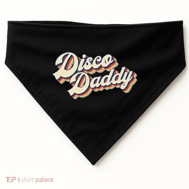 Vintage Disco Daddy Retro Matching 60s 70s Gift Dad USA-Made Doggie Bandana