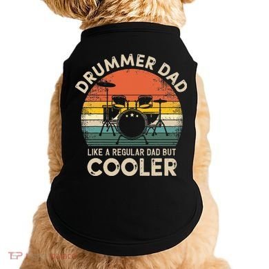 Vintage Drummer Dad Like A Regular Retro Drums Dad Doggie Tank