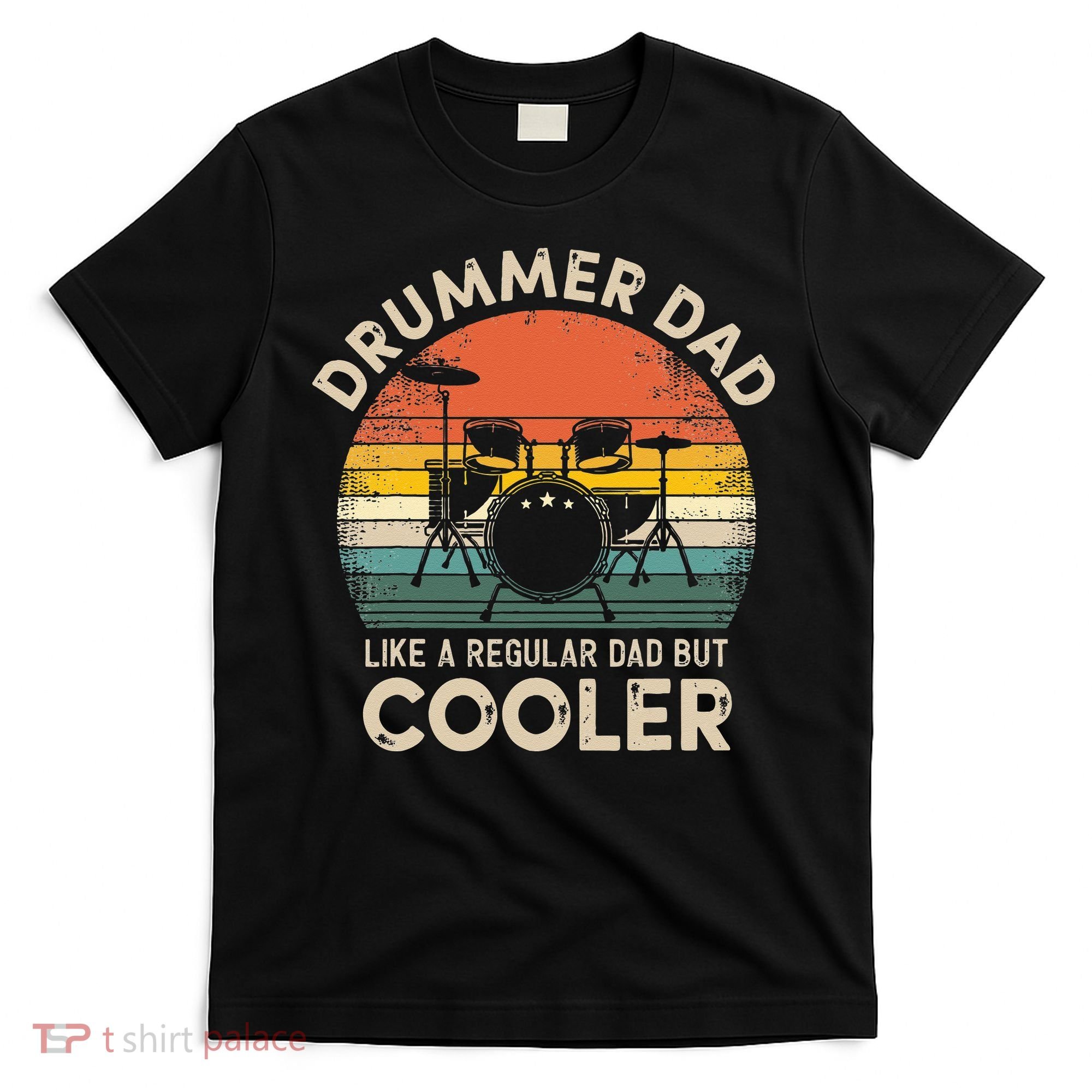 Vintage Drummer Dad Like A Regular Retro Drums Dad T-Shirt