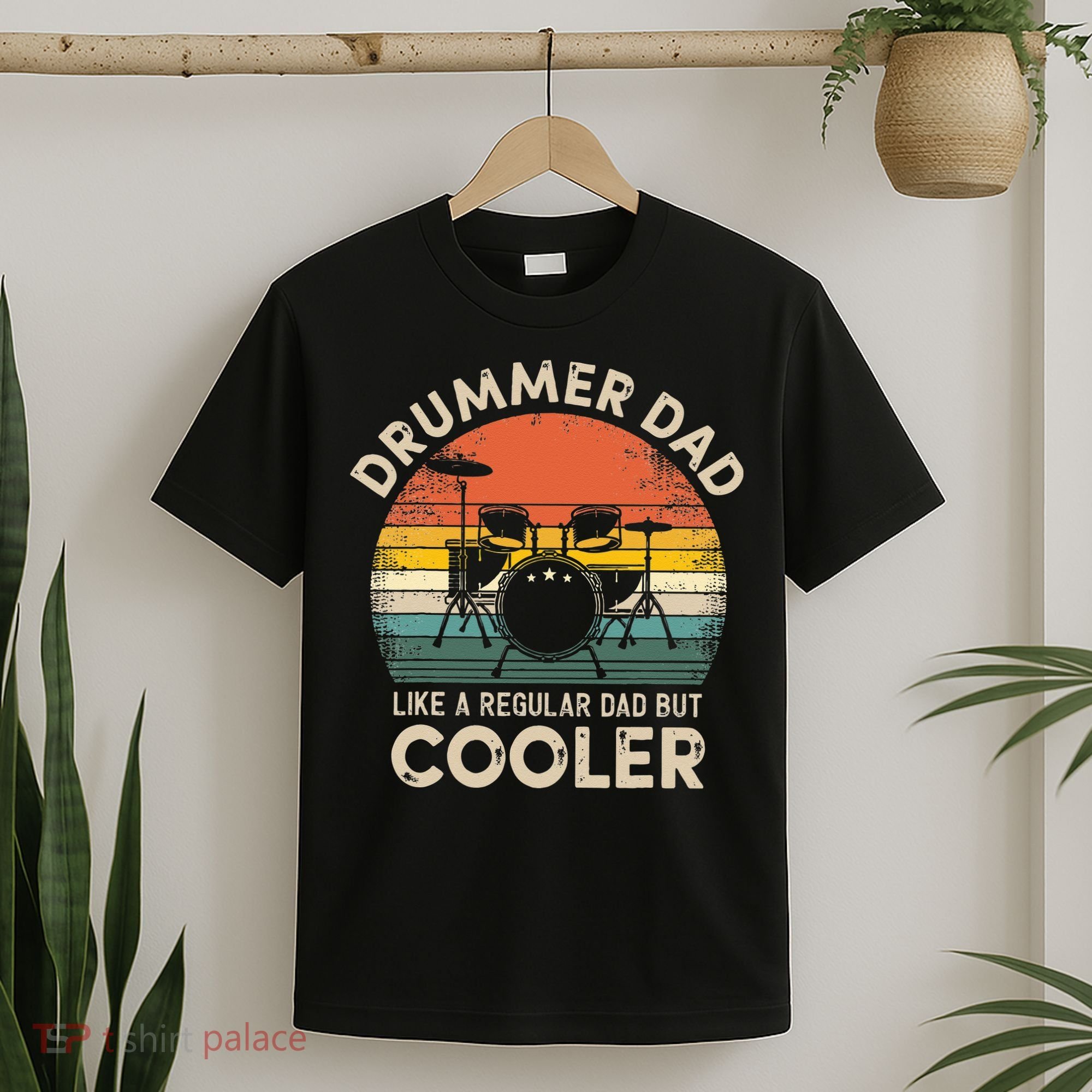 Vintage Drummer Dad Like A Regular Retro Drums Dad T-Shirt