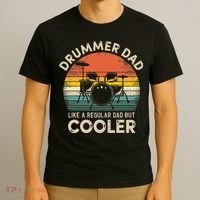 Vintage Drummer Dad Like A Regular Retro Drums Dad T-Shirt thumb 3