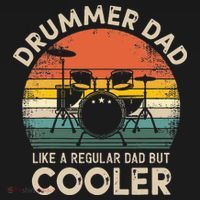 Vintage Drummer Dad Like A Regular Retro Drums Dad T-Shirt thumb 7